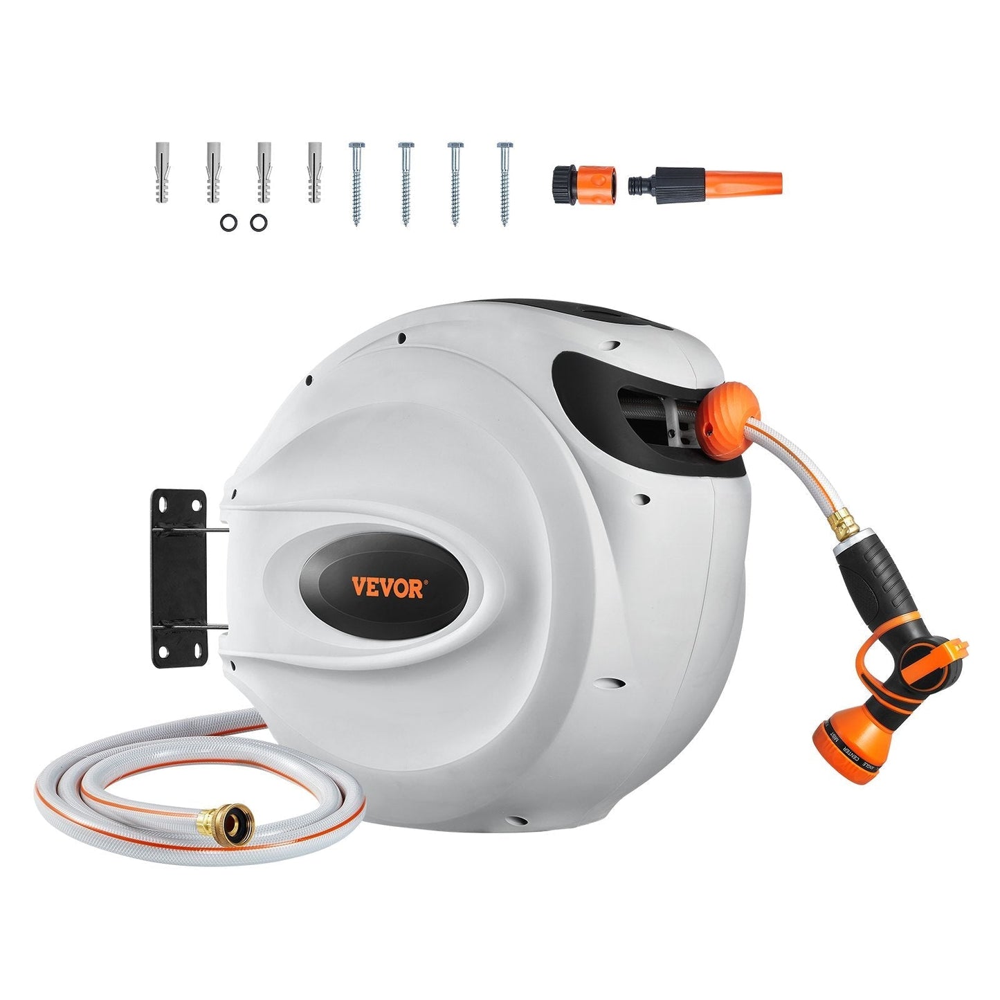 "One-Touch Garden Hose Reel – Effortless Retraction – A great helper for cleaning dust and maintaining flowers and plants