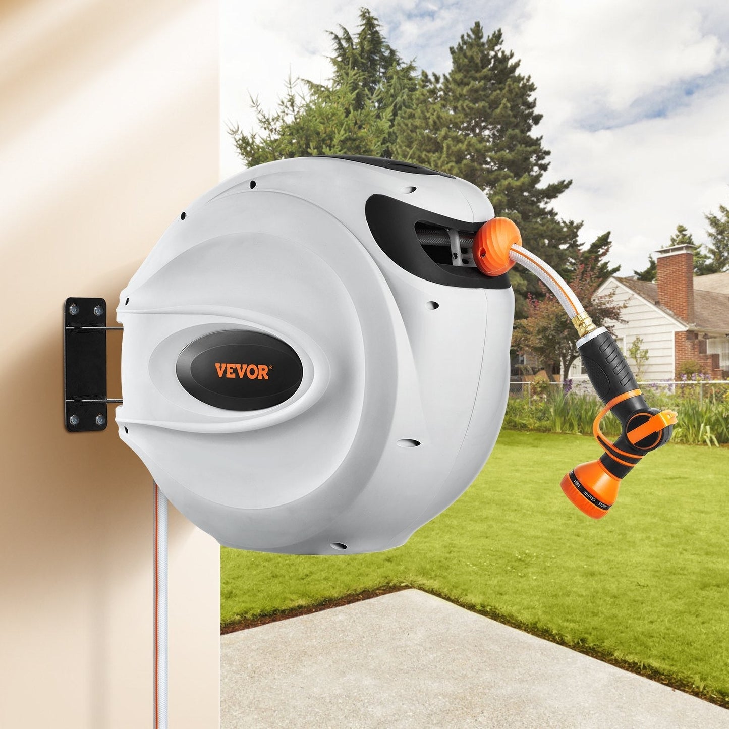 "One-Touch Garden Hose Reel – Effortless Retraction – A great helper for cleaning dust and maintaining flowers and plants